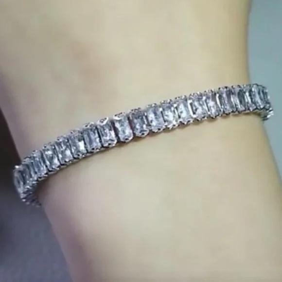 NEW LUXURY 925 STERLING SILVER DIAMOND BRACELET, NICE BRACELET, CUTE BRACELET - Picture 3 of 7